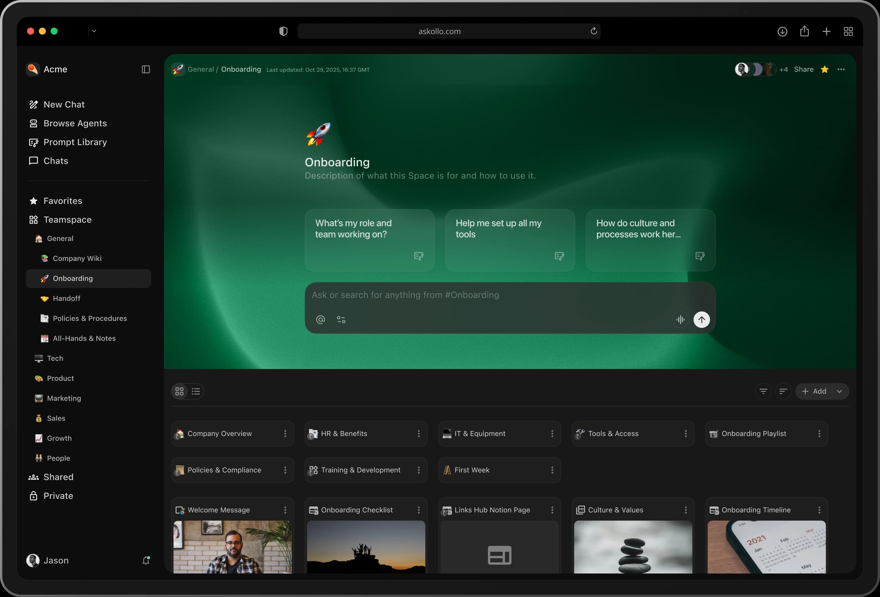 ollo Assist β AI agent builder and spaces interface